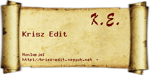 Krisz Edit névjegykártya